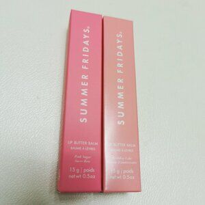 2pcs( Birthday Cake+Pink Sugar)Summer Fridays Lip Butter Balm Conditioning Lip